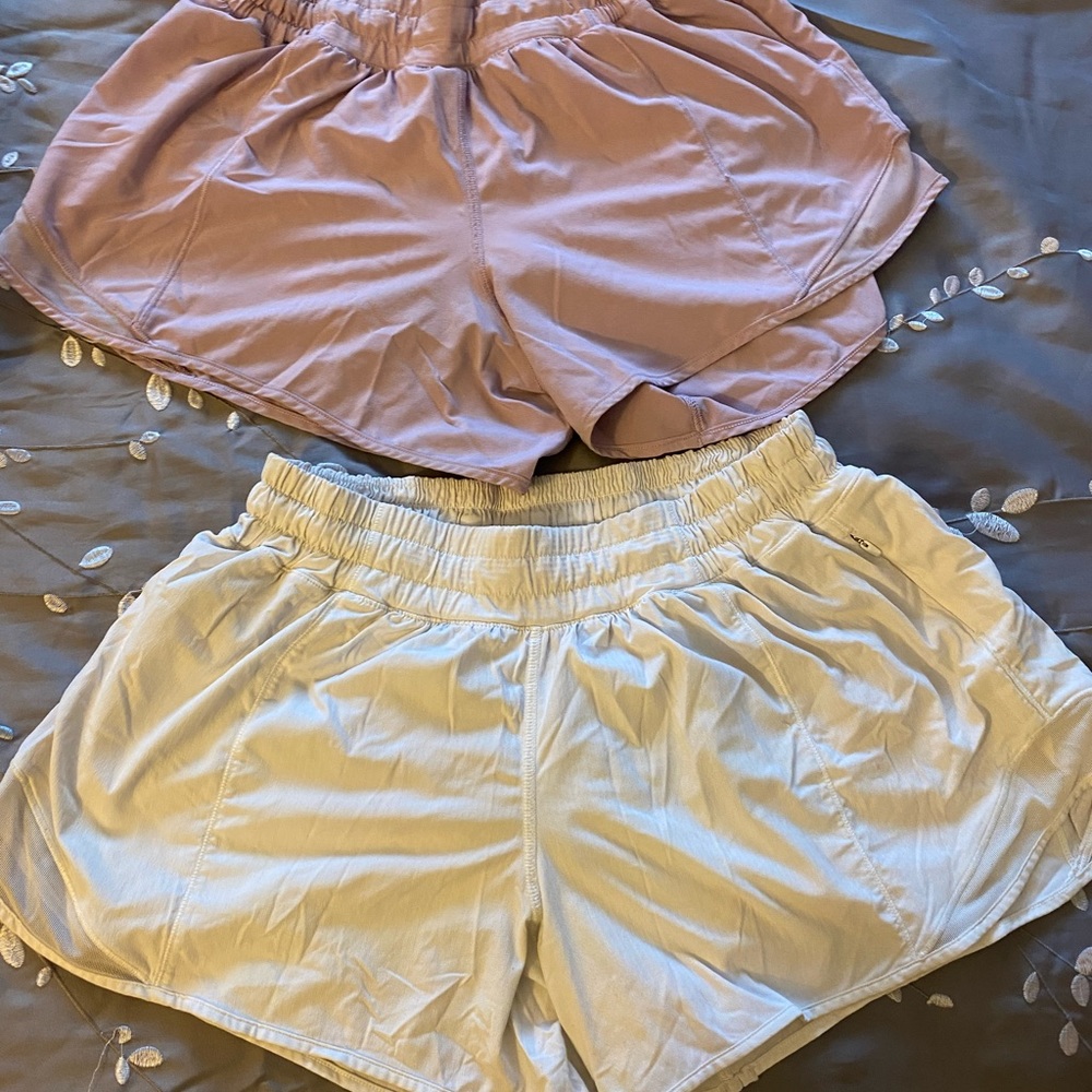 Lululemon shorts, white and lavender, size 4